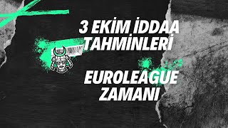 3 Ekim Euroleague Tahminleri [upl. by Yrakcaz410]