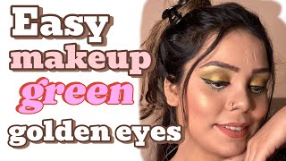 Elegant Green and Golden Eye Look for Any Occasion [upl. by Ahsii]