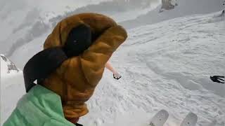 Corbets Couloir The Day I Rode It JacksonHole Corbets KingsandQueens Ski LifeGoals [upl. by Bergstein]