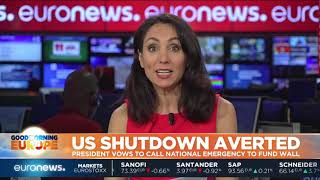 US shutdown averted Trump to call national emergency to fund wall  GME [upl. by Esaj]