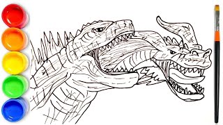 How to draw Godzilla vs King Ghidorah Godzilla x Kong  King Gidorah Last Fight [upl. by Dorey936]