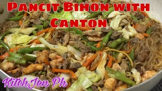 PANCIT BIHON WITH CANTON RECIPE  KitchJen Ph [upl. by Canty]