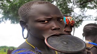 Mursi Tribe Women with Large Lip Plate Omo Valley Ethiopia [upl. by Jessee798]