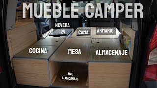 MUEBLE CAMPER  Como viajamos en nuestra mini furgo Camper  Berlingo Partner [upl. by Gabi]