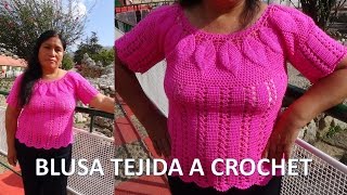 Blusa para damas a crochet Hojitas en Relieves VIDEO1 paso a paso [upl. by Rosenberg]