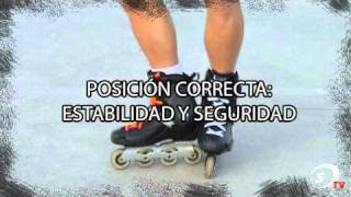 Escuela de patinaje SPORTIA  Lección 1º Posición de equilibrio [upl. by Olegnalehcim781]