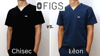 Whats The Difference Which is Better FIGS Chisec vs Leon Scrub Top Comparison Sizing and Fit [upl. by Terej]