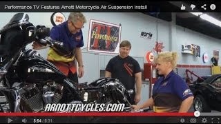 Performance TV Features Arnott Motorcycle Air Suspension Install [upl. by Akel]