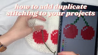 how to do duplicate stitching knitting  knitting tutorial [upl. by Heid]