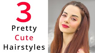 3 Pretty Cute Hairstyles For Open Hair  New Hairstyle  Easy Hairstyle [upl. by Eliezer]