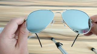 Mirrored Lens Pilot Polarized Sunglasses Silver Metal [upl. by Berard]