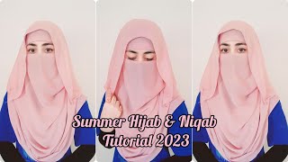 Summer Hijab amp Niqab Tutorial 2023  Full Coverage Niqab style  zainab [upl. by Melantha]