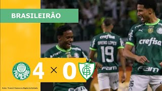 PALMEIRAS 4 X 0 AMÉRICAMG  CAMPEONATO BRASILEIRO 2023 VEJA OS GOLS [upl. by Linskey365]