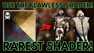 How To Use the Flawless quotVizier Regaliaquot Shader Rarest Shader in the GAME [upl. by Lamej]