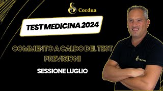 Test Medicina 2024  Sessione Luglio  COMMENTO A CALDO DEL TEST CON PREVISIONI [upl. by Einner]