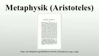 Metaphysik Aristoteles [upl. by Ellen]