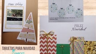 Tutorial 5 Tarjetas faciles para navidad I DIY [upl. by Larkins]