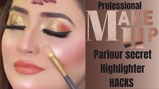 Highlighter HACKS l Parlour Secret Tips and Tricks 🔥 Glowing Makeup HACKSbeauty makeup [upl. by Kathy]