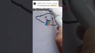 Sticker Idea  3 easy drawings  cute artshortsartloverhani [upl. by Hbahsur]