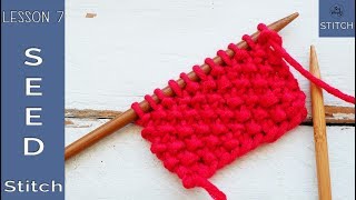 Learn to knit quickly  Lesson 7 Seed stitch  So Woolly [upl. by Aram779]