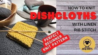 Easy Beginner Knitted Dishcloth [upl. by Nosrak]