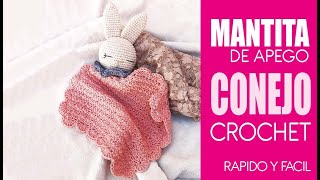 MANTITA DE APEGO CONEJO CROCHET 🐰 PASO A PASO 🐰 TUTORIAL CONEJO A GANCHILLO [upl. by Letnom]