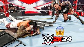 Randy Orton vs Jimmy Uso at Monday Night Raw  WWE 2K24 Gameplay [upl. by Suhpoelc790]