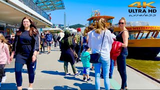 4K HDR Ferry Riding Tour at Hamburg city After Lockdown Elbe River Germany 🇩🇪 2021 [upl. by Arit]