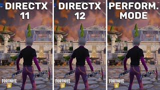 Fortnite Chapter 5 Season 2  DirectX 11 vs DirectX 12 vs Performance Mode  FPS Boost [upl. by Lisette]