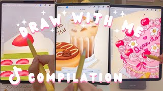 Draw with me 2 ♡ cute digital art w Procreate  TikTok amp Reels compilation [upl. by Nosae]