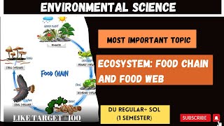 Ecosystem Food Chain and food web Unit 2 Environmental Science 1st Semester [upl. by Erreid]