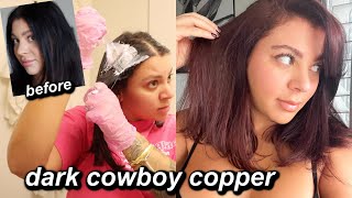 HOW TO DARK BROWN BRUNETTE TO COWBOY COPPER HAIR COLOR AT HOME WITH NO DAMAGE  PRO TUTORIAL [upl. by Normak]