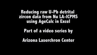 Nu LAICPMS  detrital zircon age reduction from raw UPb data [upl. by Ariel]