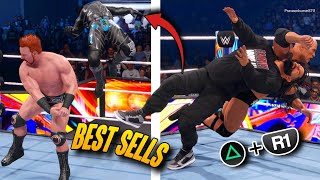 20 Best Sell Animations In WWE 2K24 includes oversells ‼️ [upl. by Nikral]