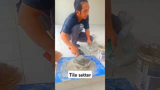 This mason mixing tile adhesive mason work constructionindustry masonwork [upl. by Eissolf]