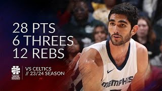 Santi Aldama 28 pts 6 threes 12 rebs vs Celtics 2324 season [upl. by Caz]