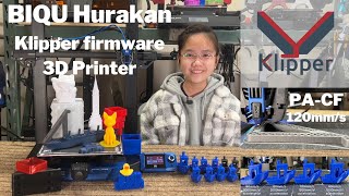 Klipper firmware BIQU Hurakan 3D Printer speed test Input shaper amp pressure advance tuning 180mms [upl. by Dionysus]