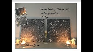 DIY Wanddeko Leinwand Keilrahmen Bild selbst gestalten  Deko Jana [upl. by Eiramanin]