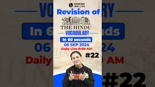 6 September The Hindu Editorial Vocabs in 1 min vocabulary thehindu bankingwallah [upl. by Sil]