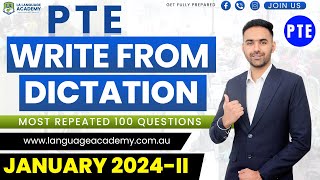 PTE Listening Write From Dictation  January 2024II Exam Predictions  LA Language Academy PTE [upl. by Nehgem]