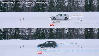 Bridgestone Weather Control A005 vs Michelin CrossClimate   Snow braking  4Legendcom [upl. by Cosenza]