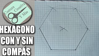 Como dibujar 1🟡 HEXÁGONO CON Y SIN COMPÁS 🟡 TUTORIAL paso a paso [upl. by Lynnette425]