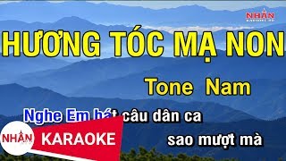 Karaoke Hương Tóc Mạ Non Tone Nam  Nhan KTV [upl. by Htirehc]