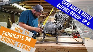 Cafe Racer Build Suzuki GS1000 Ep 8 How to Fabricate an Engine Stand [upl. by Gershon]