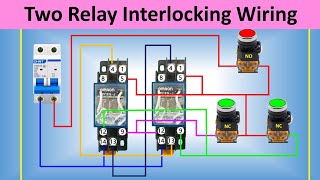 Relay Interlocking Wiring Connection  intermediate Relay interlock  Electricalgenius [upl. by Ian]