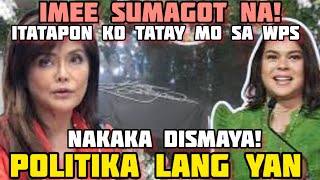 IMEE MARCOS INTERVIEW SAGOT NYA KAY SARA POLITIKA LANG YAN [upl. by Nyleek]