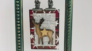 Festive ATC amp Easy Mixed Media Altered Frame [upl. by Nywroc]