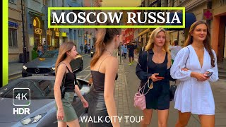 🔥 Hot Evening Life in Russia Moscow Walk Сity Tour Russian Girls amp Guys 4K HDR [upl. by Puri]