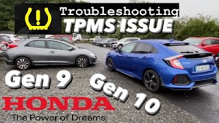 Honda Tyre pressure TPMS light wont reset  Troubleshooting guide tpms solution honda [upl. by Alric]