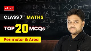 Perimeter and Area  Top 20 MCQs  Class 7 Maths Chapter 9  LIVE [upl. by Einalem968]